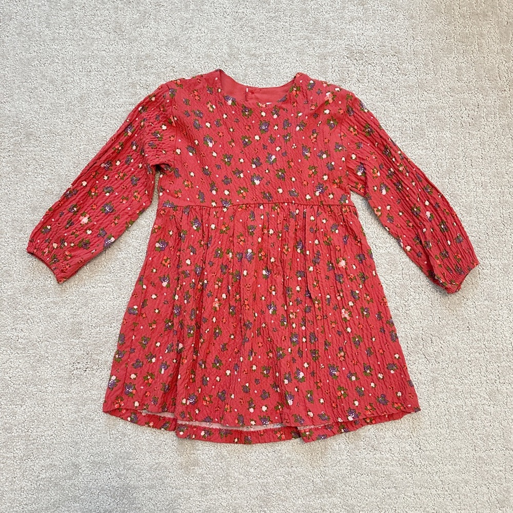 ZARA Girls Red Floral Dress